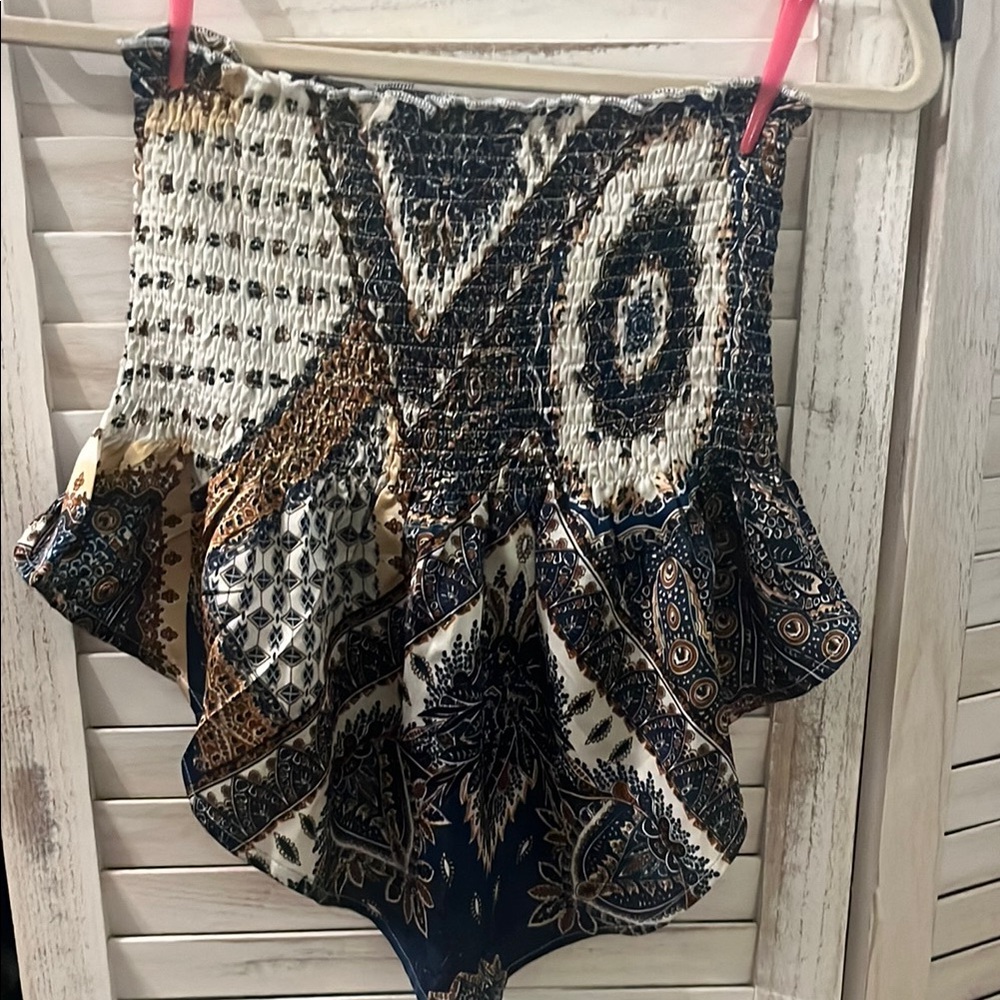 Bohemian Blue and Cream Camisole
